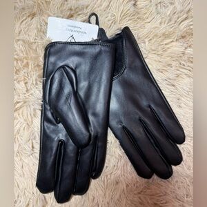 Windsor Black Faux Leather Gloves | Soft Lined | Chic Winter Essential | NWT